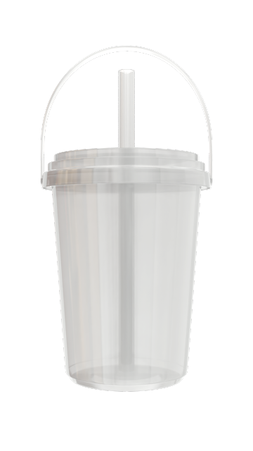 32 oz Deli Cup with Lid and Straw